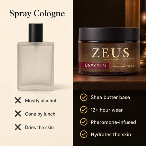 Spray cologne vs OnyxSkin body butter cologne comparison