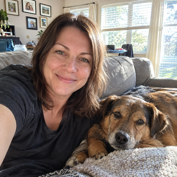 Megan and her rescue dog Daisy